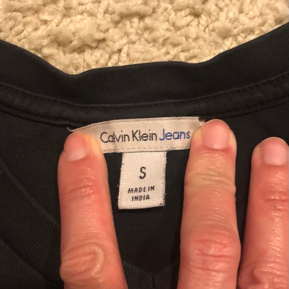 Calvin Klein Jeans black/white print t shirt - Picture 3 of 3